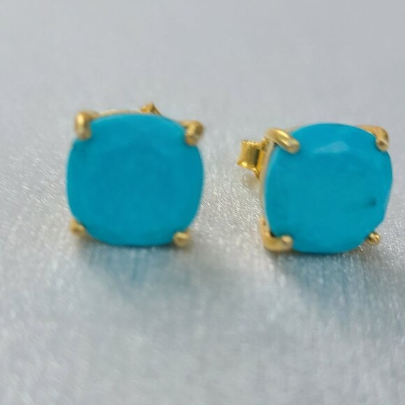 Turqoise Stud Earrings-Blue Trurqoise jewelry-gift - Picture 2 of 11